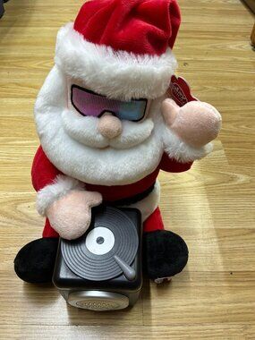 Christmas DJ Santa Plush Musical Toy Holiday Time Dancing Santa Turntable NWT